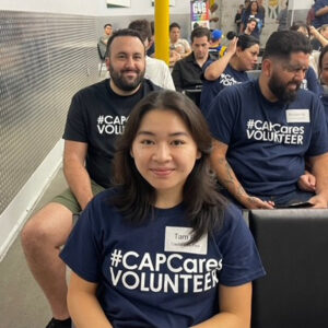 smiling volunteers