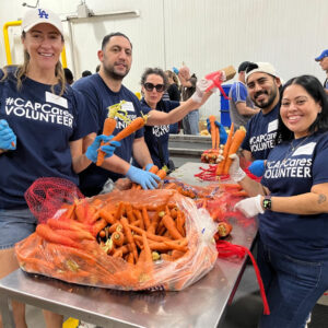 volunteers showing carrots